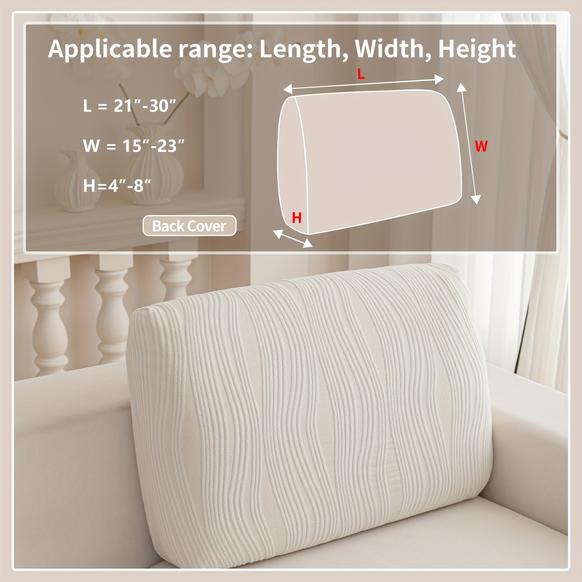 TEMU 1pc Stretch Universal Elastic Sofa Cushion Cover, Living Room Sofa Protector Suitable For L-shaped Sofas, Easy Anti-slip Sofa Cover, And
