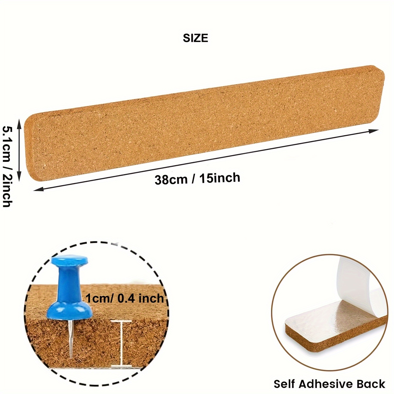 Cork Board Bar Strips Wall Thick Self Adhesive Bulletin Bar Temu Australia