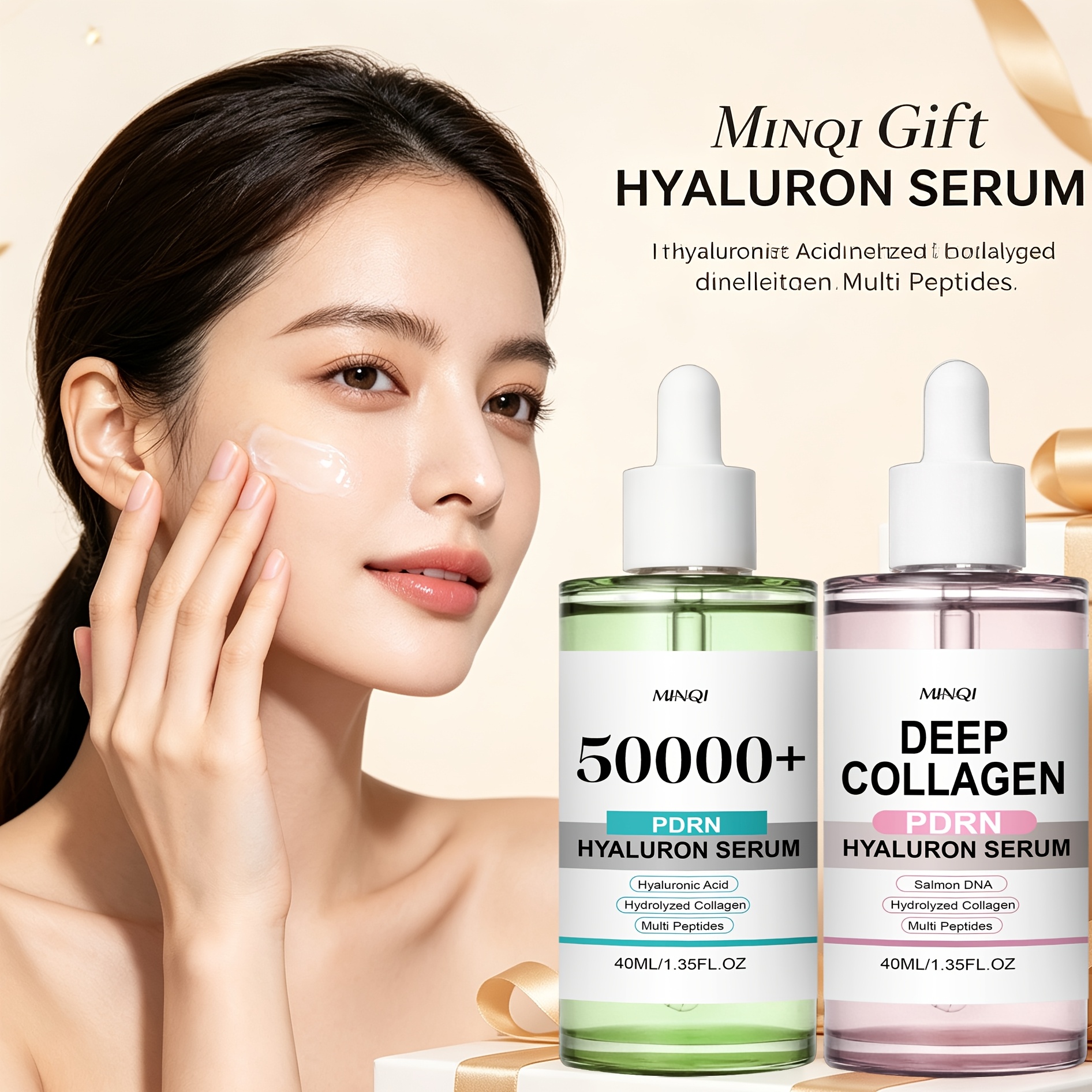 Image of 50000+ & Deep Collagen Face Acid Serum Set, With Collagen-glutathione, Salmon Dna. The Of Aging, Skincare, Of Dark Spots, . Exquisite And Portable, A Great Gift For The Holidays