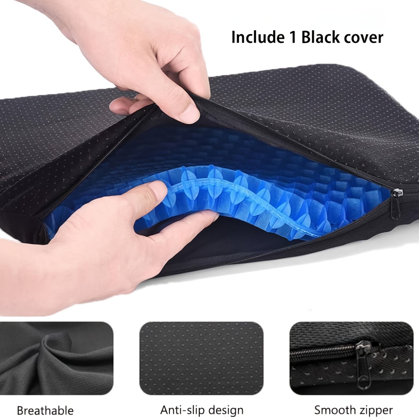 ergonomic gel lumbar support cushion cooling memory foam for back relief compressible design for desk car and recliner use   support pillow computer chair accessory sleek texture contoured shape breathable material