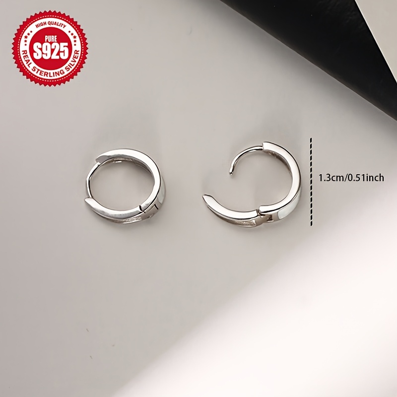 S925 Hypoallergenic Plain Ring Earrings Classic Gift