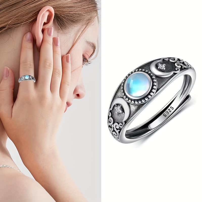 Image of A Stylish Adjustable Ring For Of S925 Silver, Featuring Exquisite And Synthetic Zirconia, Perfect As A Jewelry Gift For Graduation Season , With A Low Allergy And A Weight Of 2.5g