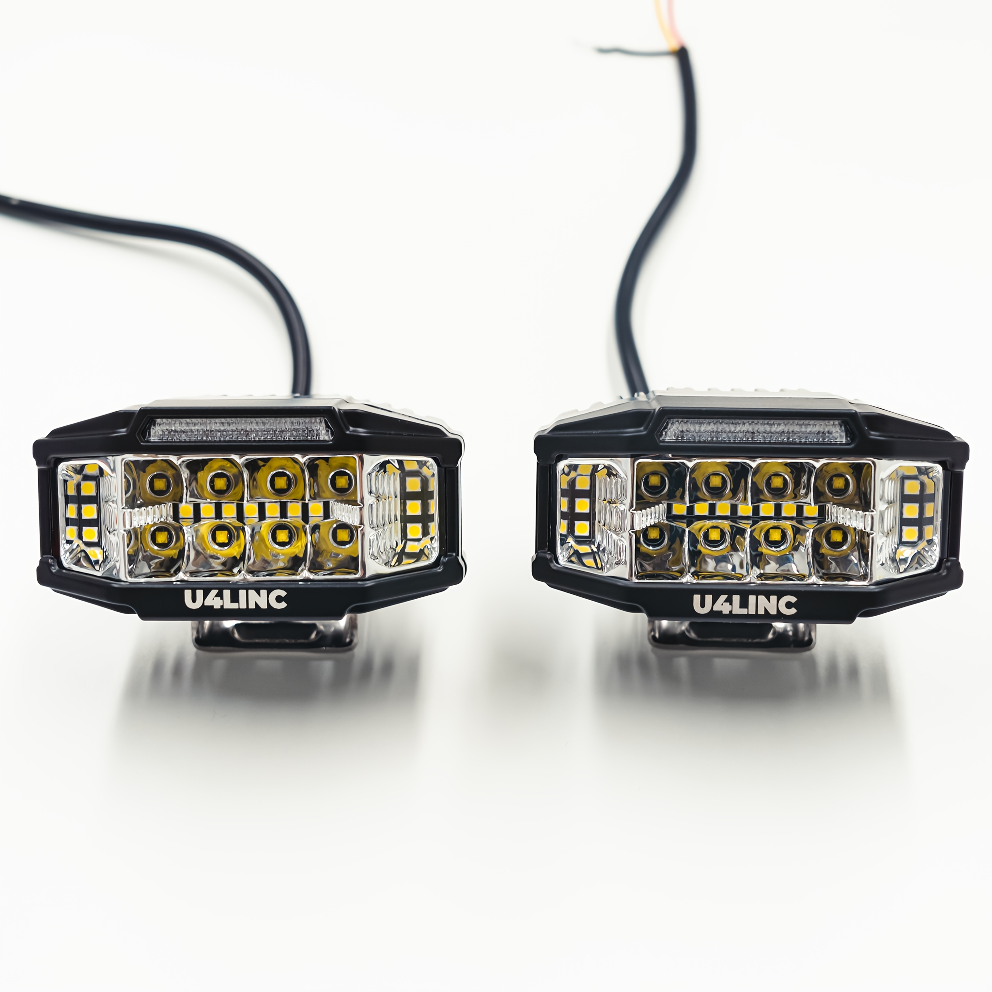 TEMU 2pcs U4linc 3.5" Led Light Bar 3000+ 6000k-65000k Adjustable Brightness Aluminum/stainless Light 10-32v 21w For Utv Rtv Truck Suv Off-road