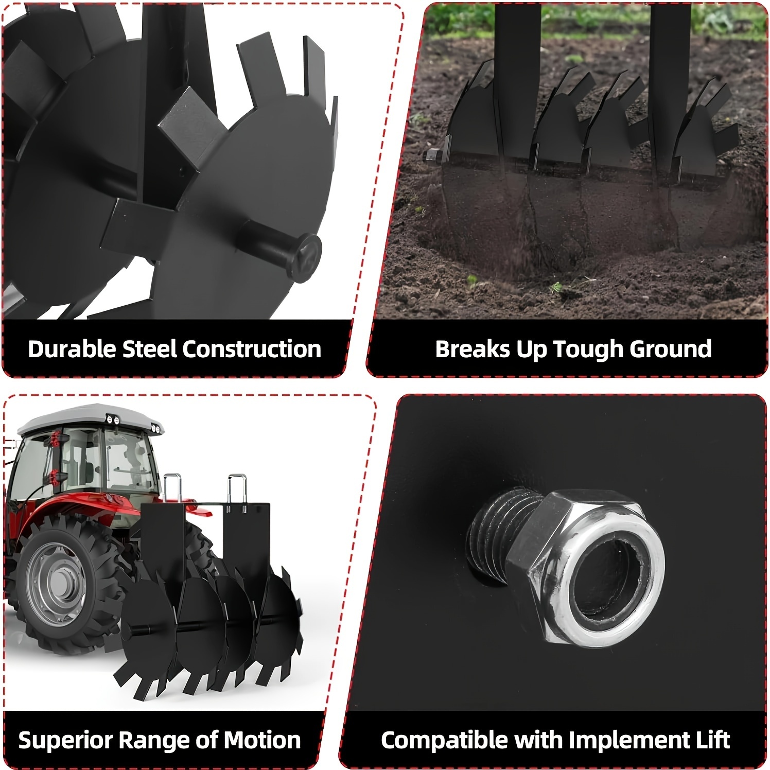 Disc Harrow Implements Atv Food Plot Equipment Impact Temu