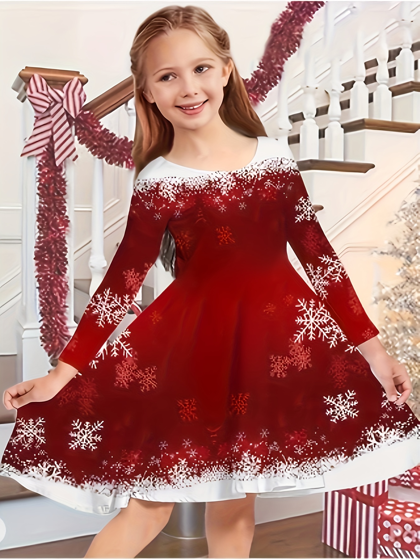 Generisch Kerstkostuum voor meisjes, kerstjurk, Merry Christmas