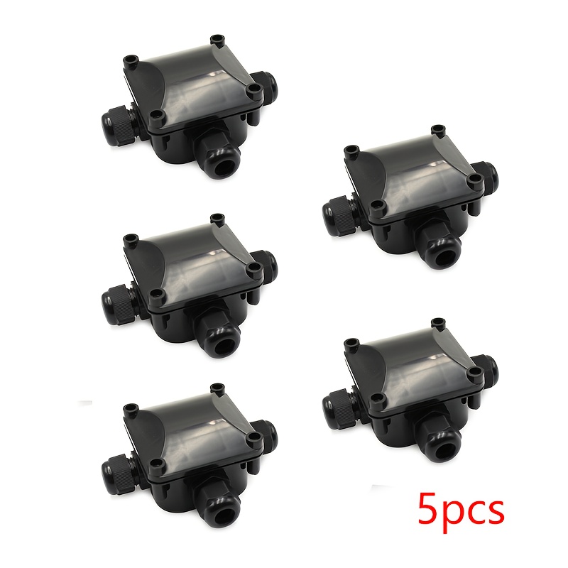 Image of 5pcs Junction Box - Pvc Outdoor Electrical Connector With A , , Designed For Underground Cable Management, Durable And Stylish Design, Made From High-quality Materials, Outdoor Electrical Junction Box
