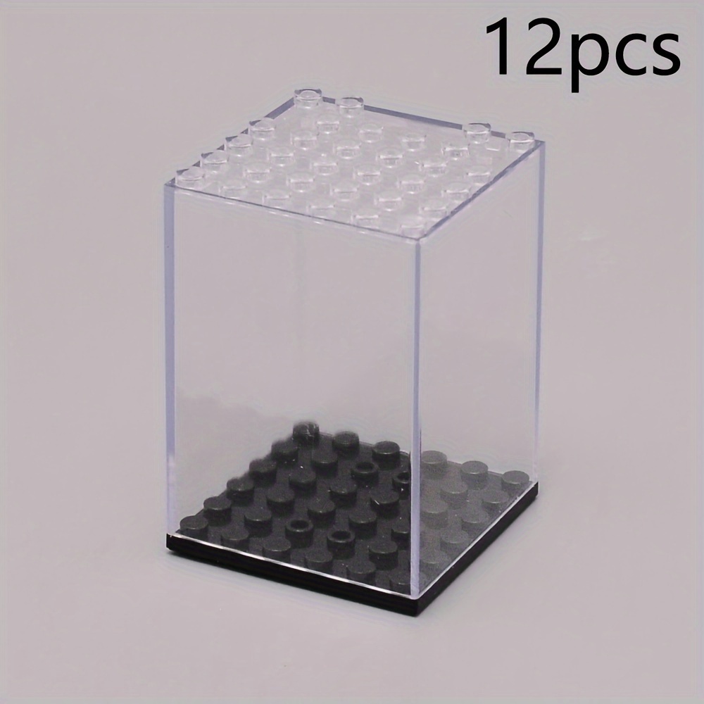 

12pcs Plastic Clear Display Box, Transparent Rectangle Display Case, For Building Block Ornament Display, Clear, 4.8x4.8x7cm