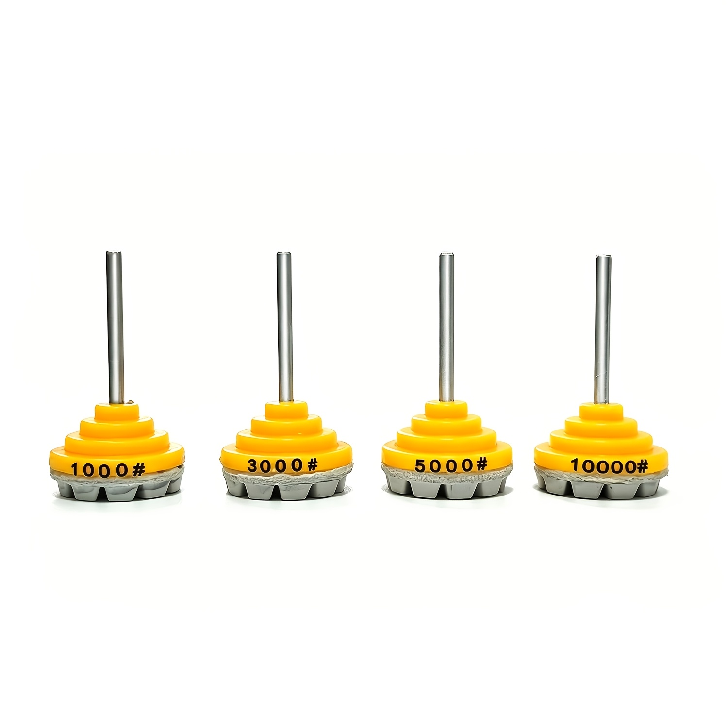 TEMU Professional 4pcs Wet Polishing Pad Set, 1 Inch Size, With M Integrated Handle, 4 Different 1000/3000/5000/10000, Suitable For Jade And Gemstone