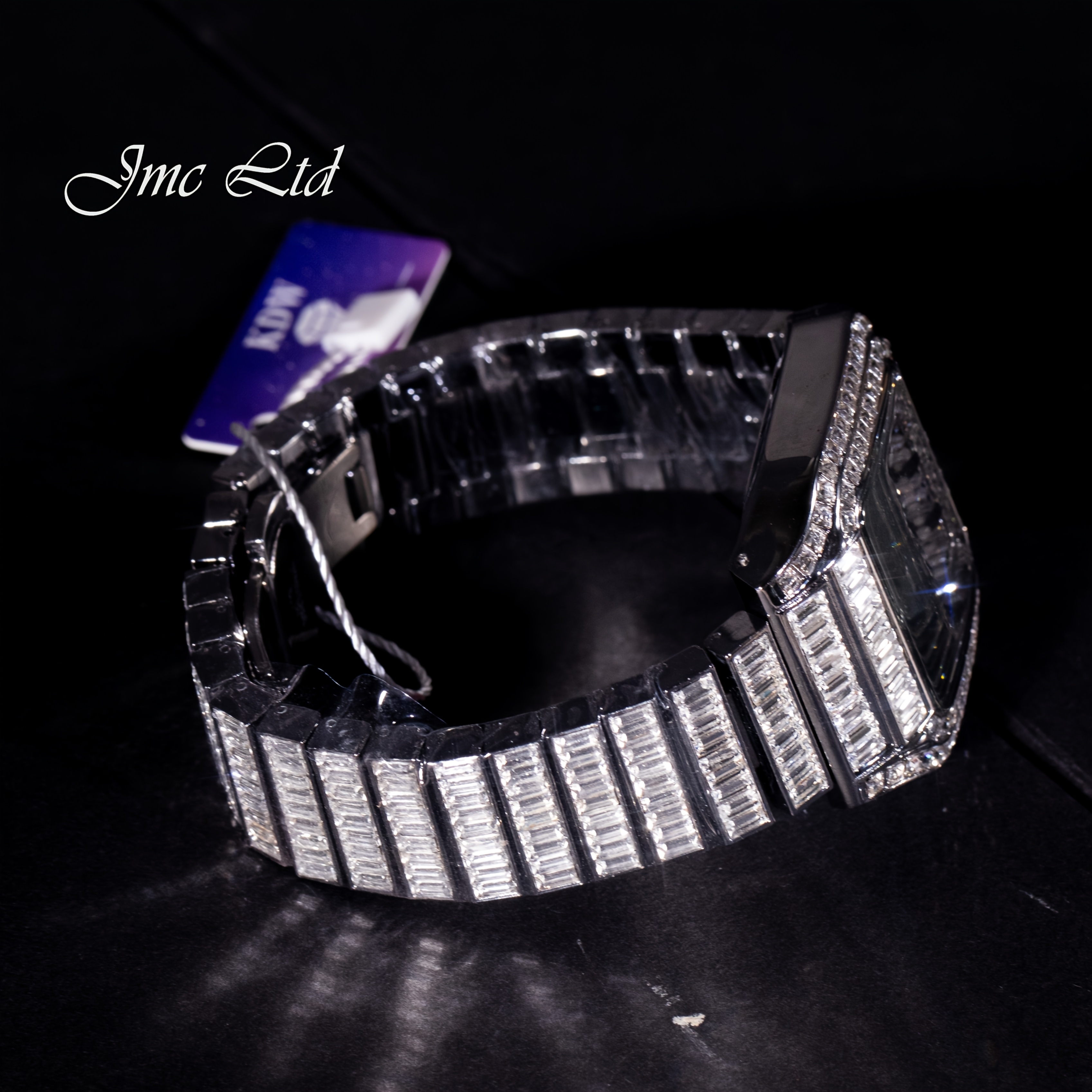 Luxury Hip Hop Square Watch Full Rhinestone Stage Performance Wristwatch, Geometric Glow-in-the-Dark Dress Watch for Christmas Thanksgiving Valentine's Gifts