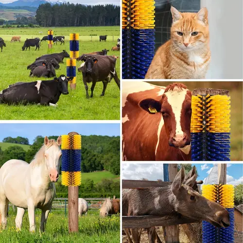 livestock scratch brushes horse scratcher full massage brush kit on the back of livestock suitable for livestock horse cattle sheep yellow