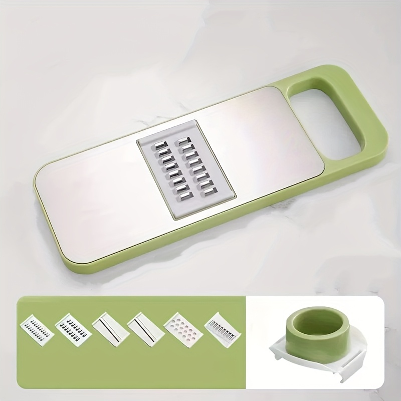 TEMU 1 Multifunctional Stainless Steel Vegetable Cutter With Accessories - Manual Kitchen Paper Shaver, Suitable For Potatoes, Carrots, , Etc.,