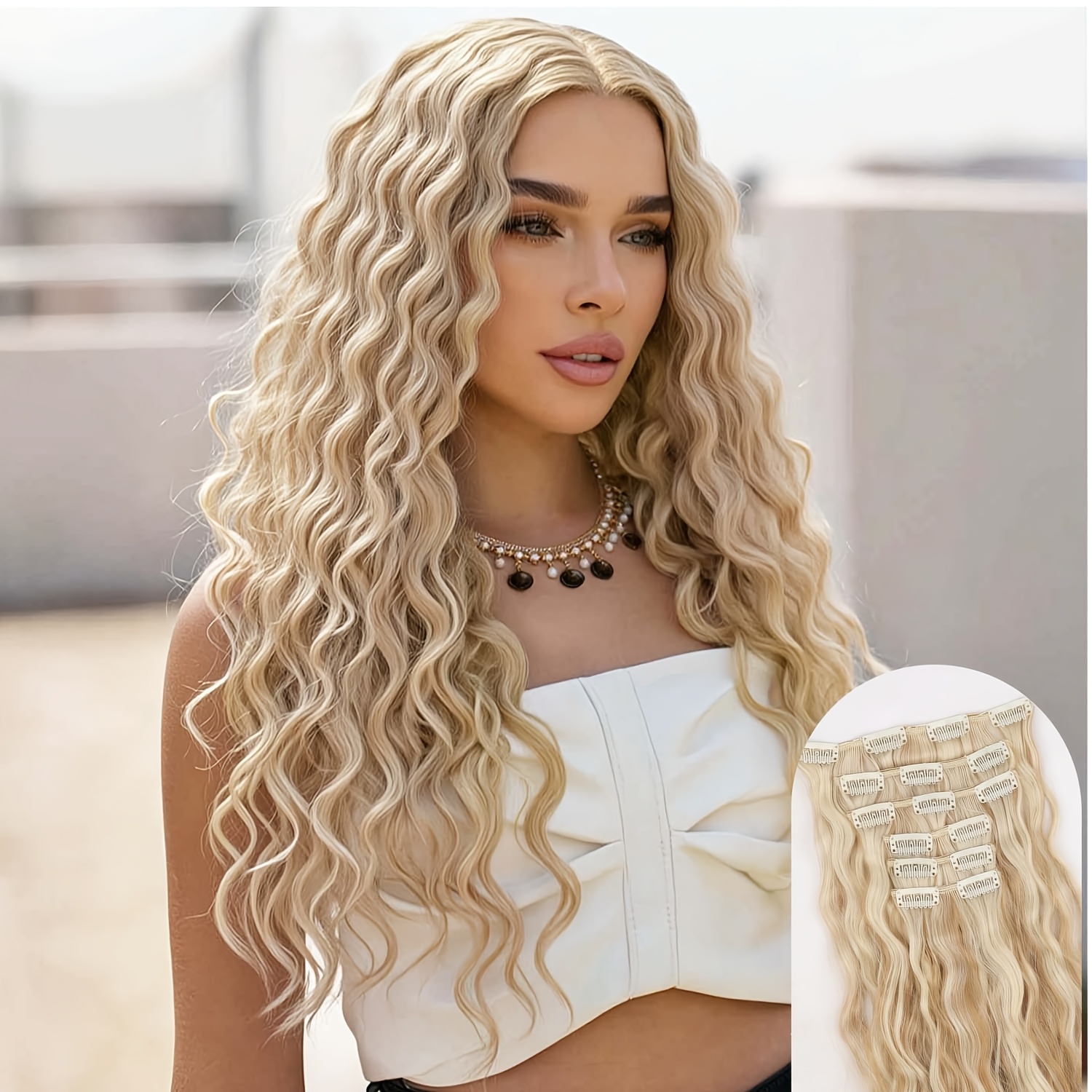 TEMU Water Ripple Messy Ponytail Wig, Made Of High-temperature Fiber, Suitable For Daily Wear, Volume, And For Holiday Or Halloween Wear