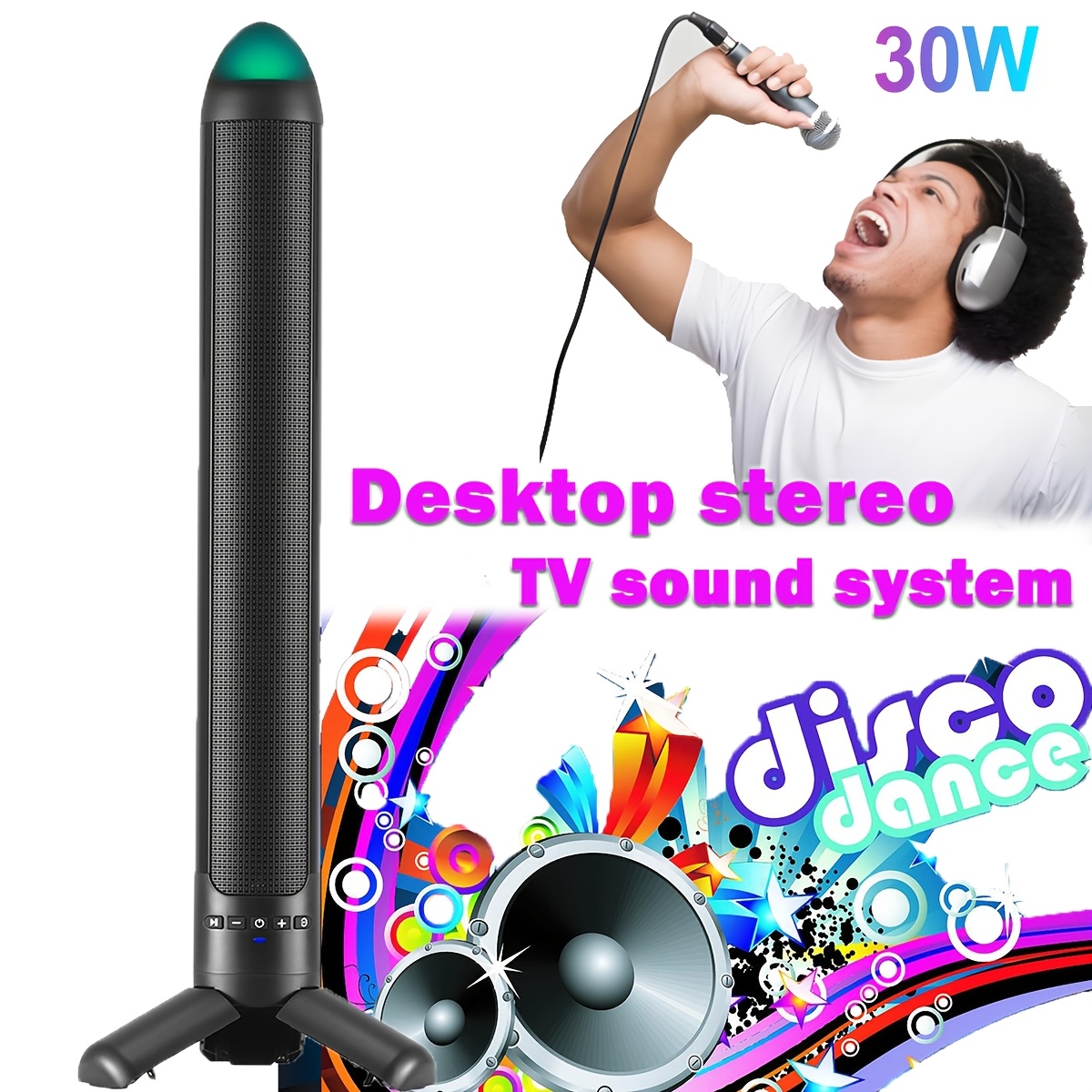 Image of Soundbar For Smart Tvs, Supports Wireless/fm/usb/tf/tws Connection, Rechargeable Wireless Speaker System, 3 Equalizer Sound Effect , Suitable For Tv/computer/games/projector