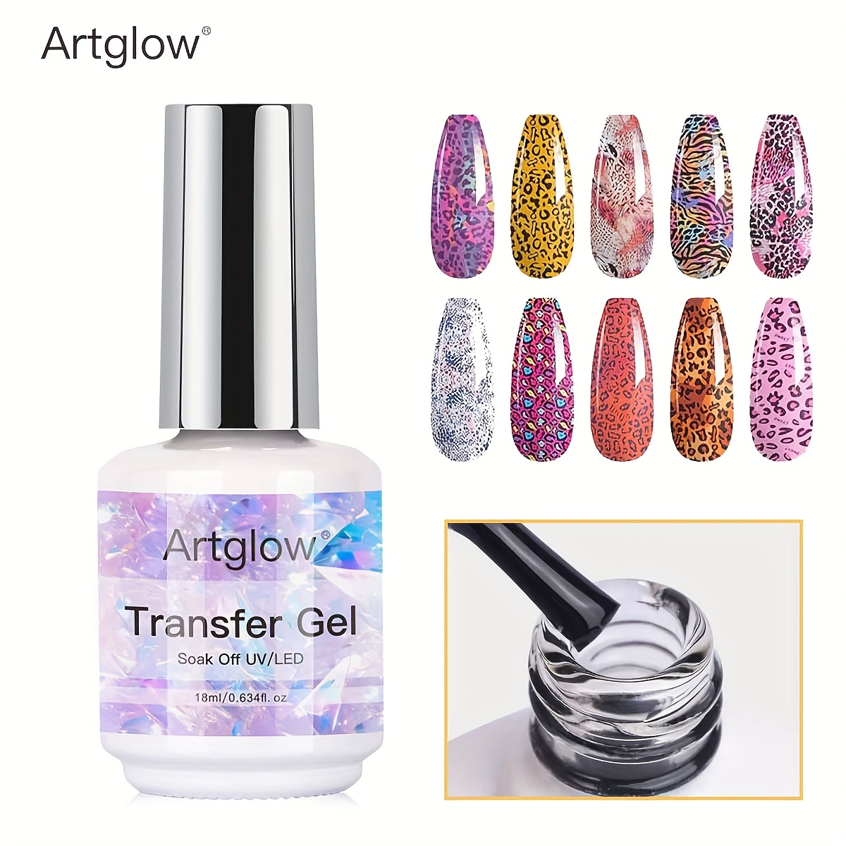 Nail Foil Transfer Gel, Strong Foil Gel For Nail Stickers, Soak Off Led Gel, Diy Nail Art Manicure Supplies
