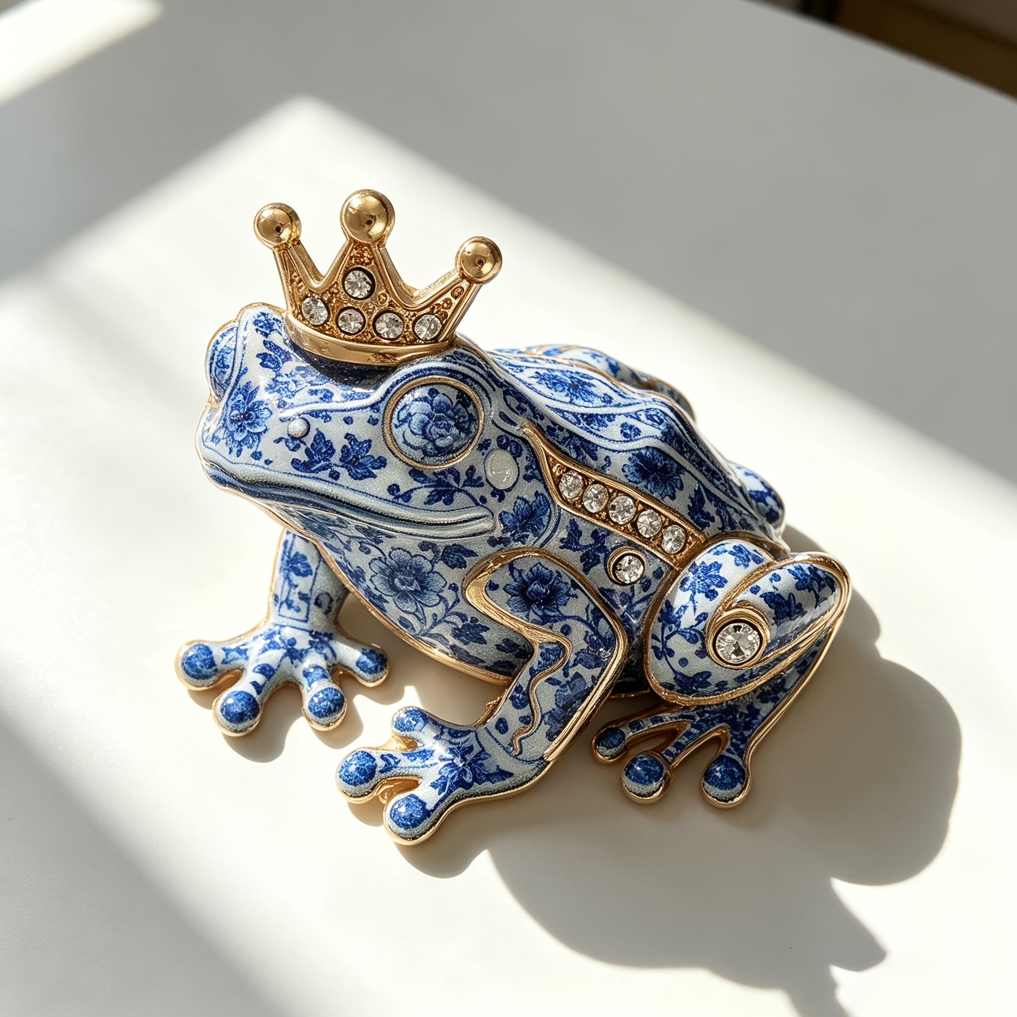 TEMU 1 pièce Broche émaillée Prince Grenouille avec couronne en strass, style de , convient pour les vestes en jean/la décoration de sac à dos,
