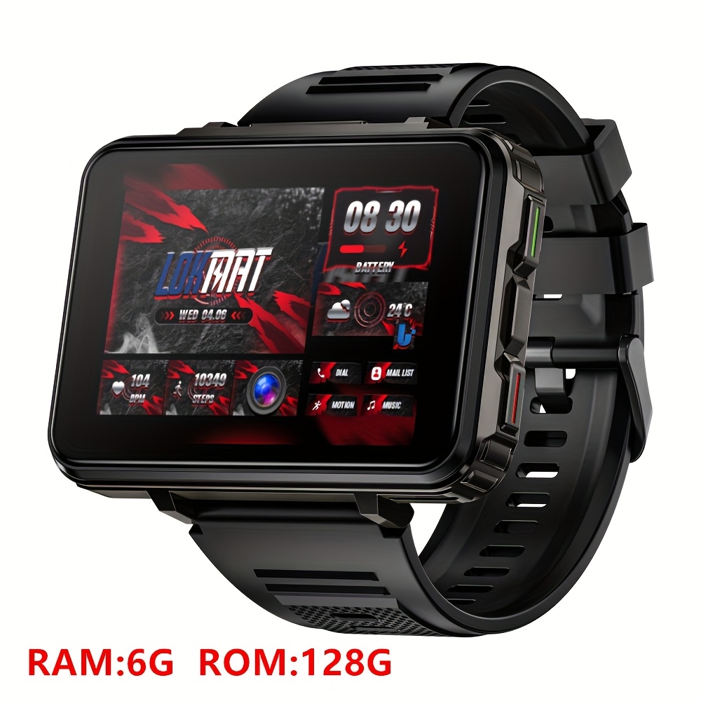 TEMU Lokmat 5 Watch, 2.4" Tft Screen Mtk6762 Dual Camera Smart Watch Phone Replace Strap With Flashlight