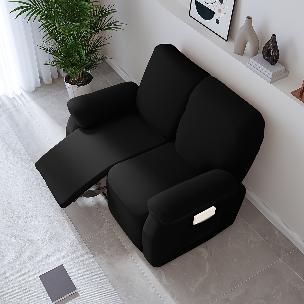 6pcs/set Two-Seater Sofa Cover, Sliky Fiber Fabric Double-Seater Sofa Cover, Machine Washable, Furniture Protection Cover, Suitable for Bedroom, Office, Living Room, Home Decoration Sofa Cover