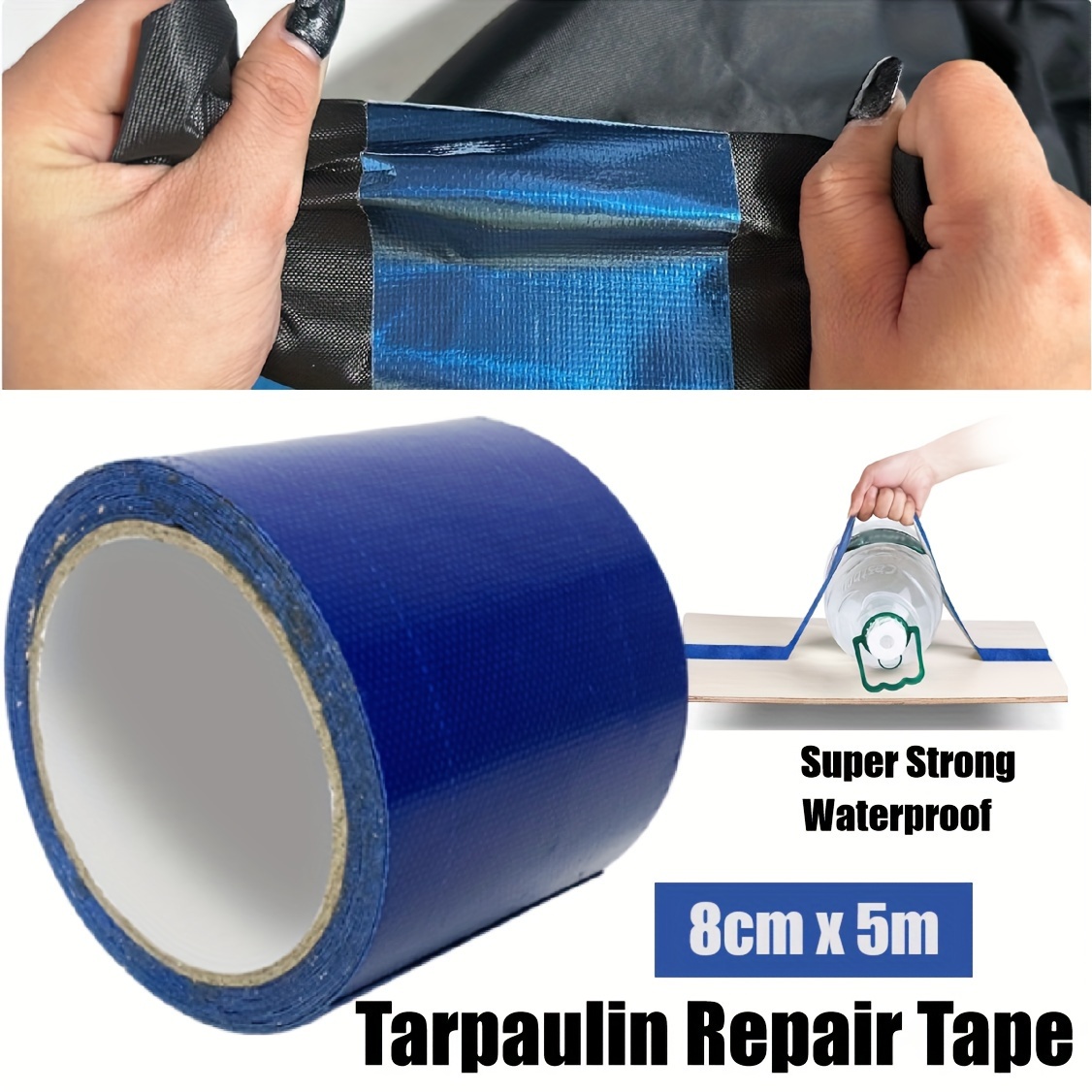 TEMU Heavy Duty Tarpaulin Repair Tape Waterproof Tape Duct Tape Tape Pvc Tape Cloth Trap Fiber Cloth Tent Cloth Tape Home Improvement Rv Covers Truck