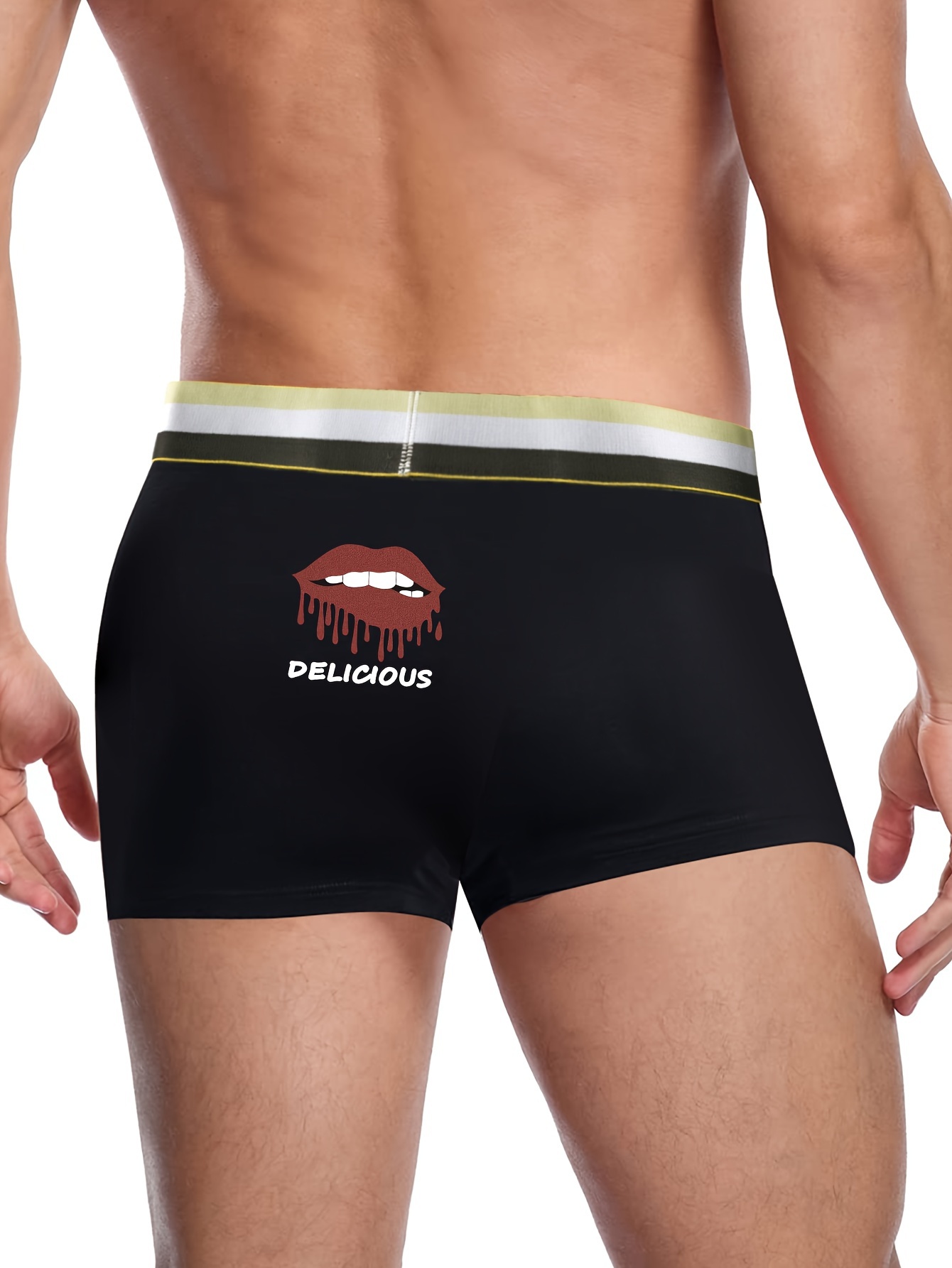 Men's Sexy Lips Print Boxer Briefs Breathable Comfortable - Temu Canada