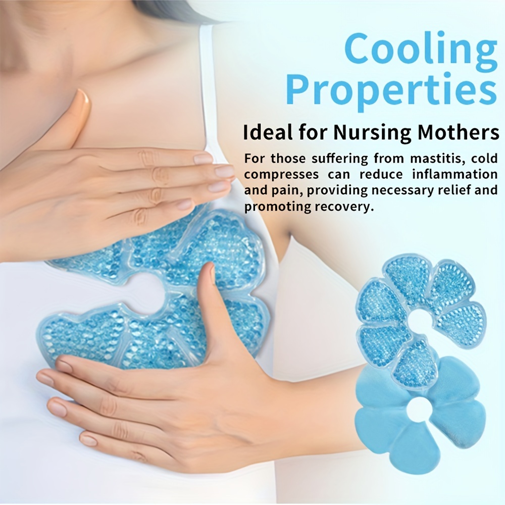 1pc Reusable Hot & Cold Breast Relax Pad - Blue PVC Gel-Filled Breastfeeding Comfort for Moms, Front & Back Design for Enhanced Support, Nursing Accessories | Personal Comfort Item | Textured Surface