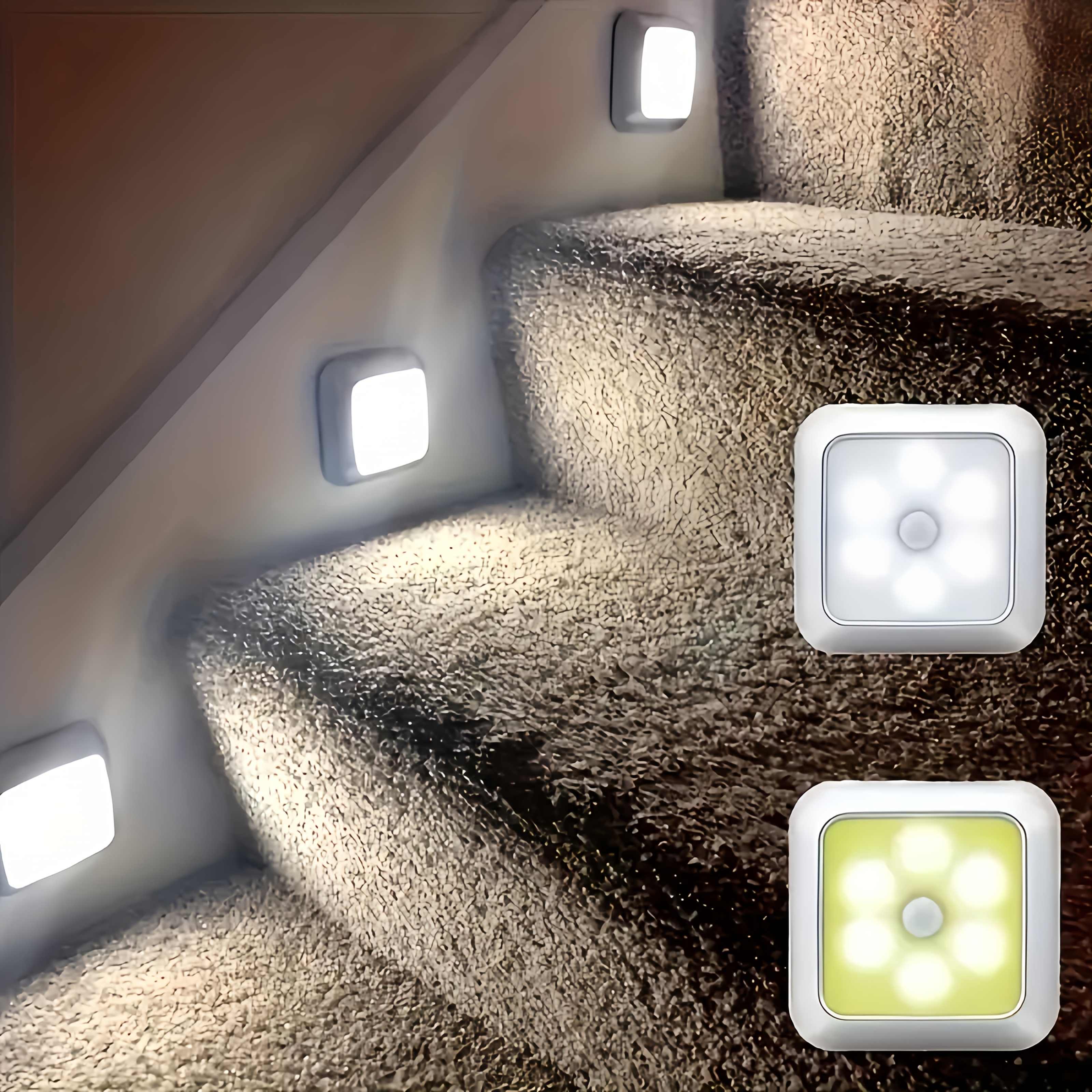 6 led 1pc motion sensor stair wall light with 6 led beads battery powered wireless night light for under cabinets   stairs closets kitchens christmas indoor outdoor use 36v electronic components included batteries not included