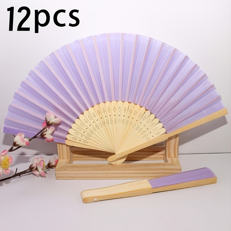 TEMU Éventail pliant violet personnalisé pour mariage, éventail de mariage (cadeau pour ), cloche de fête, éventail pliant pour cérémonie de