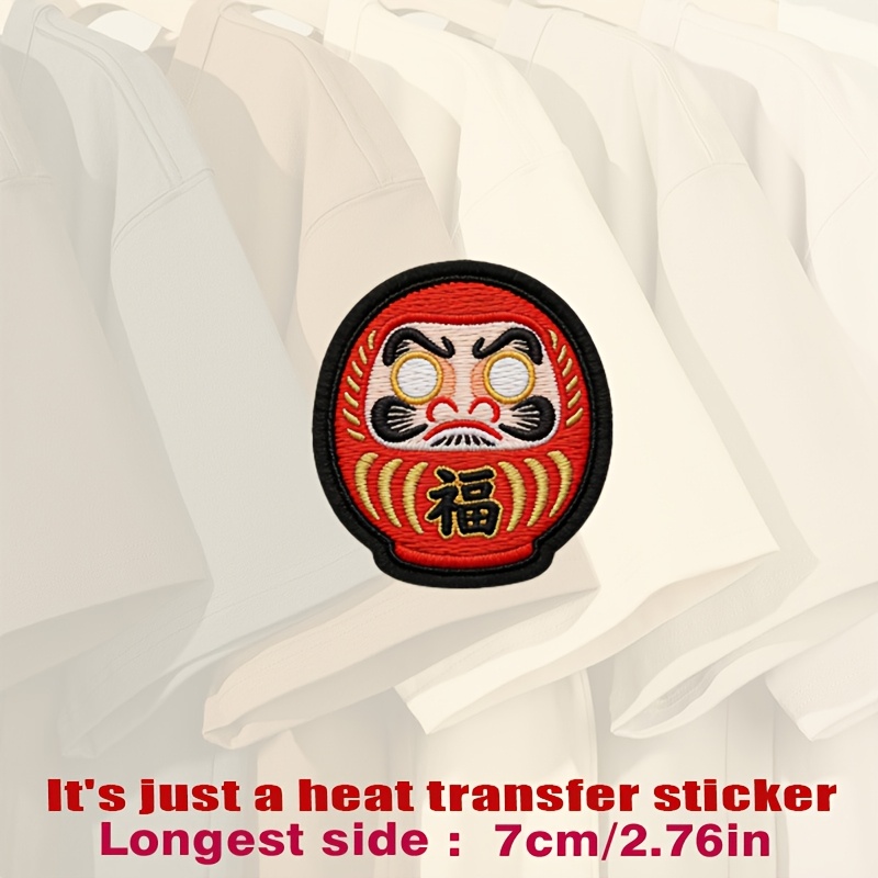 TEMU Parche de Máscara Japonesa con Colores , Negro y , con un Diseño , Stickers de Transferencia de Adecuados para Tejidos Planos como Ropa,