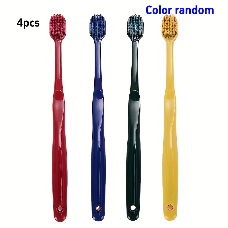 Image of 4-pack Random Color Soft Large-head Toothbrush, High-end Home Use, Adult Cleaning, Wide-head Toothbrush, Men And Women, Combination Toothbrush