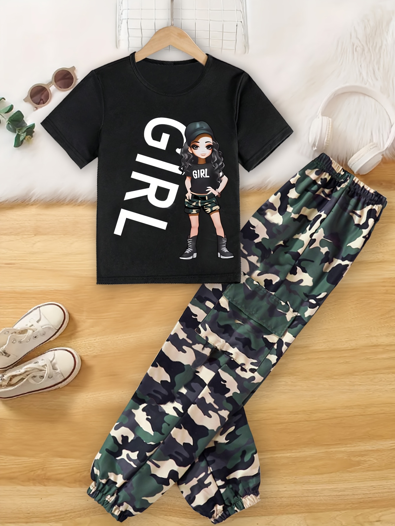 Camo Clothing Girls Camo T Shirt Back Girls Camo Tracksuit Girl