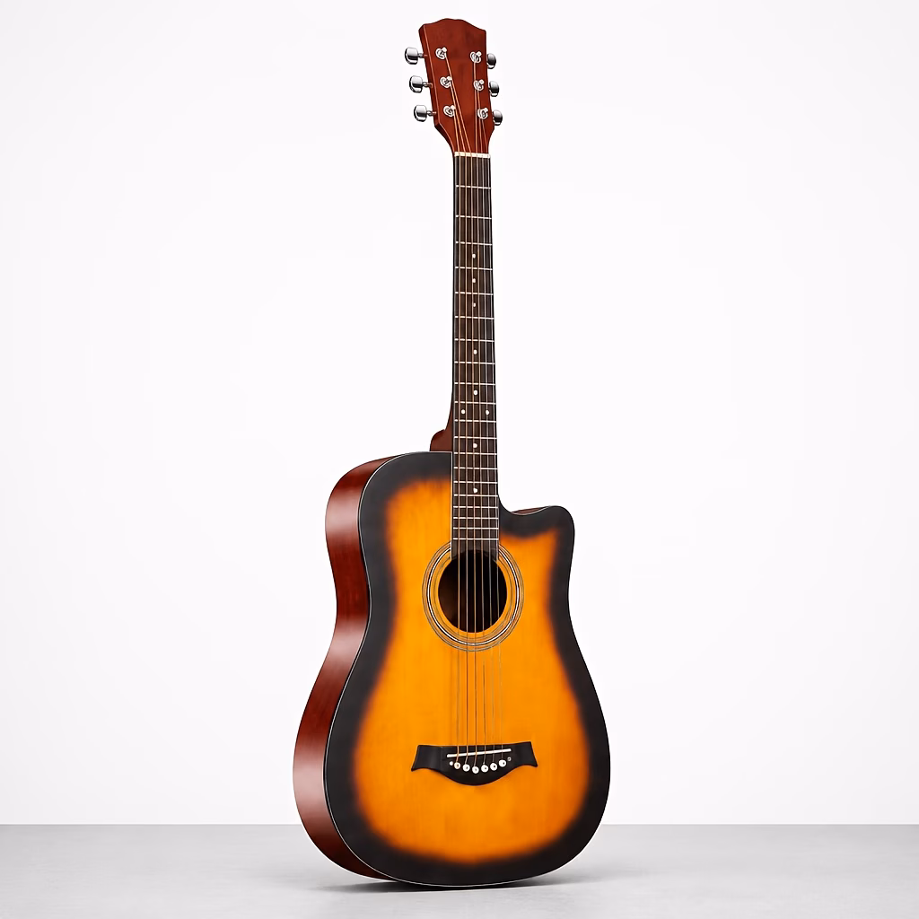 38 Inch Basswood Acoustic Guitar, Portable with Matching Carry...