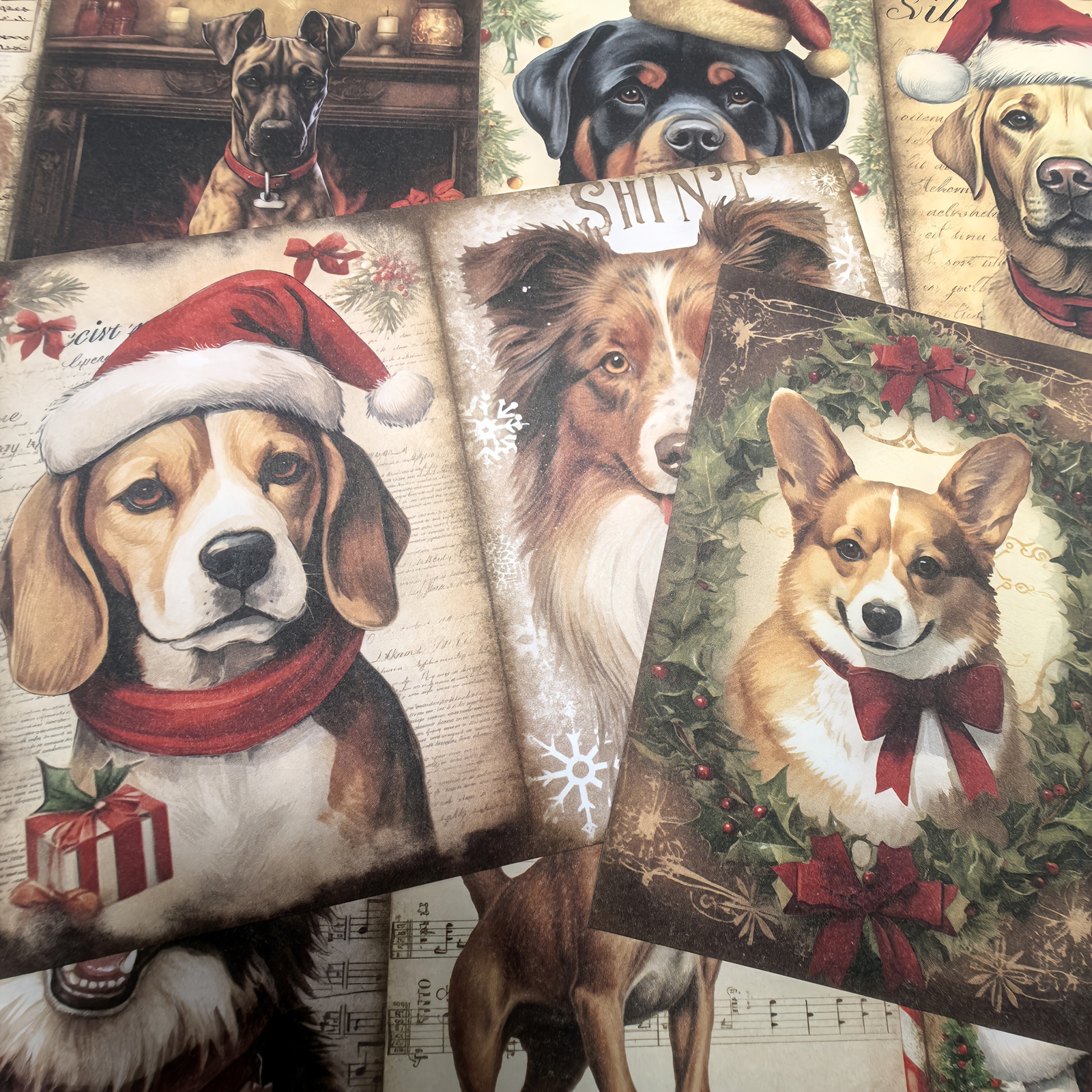 

Vigus16 Sheets Christmas Pet Dog Description Trash Diary Magazine Thin Notebook A5 Size Paper