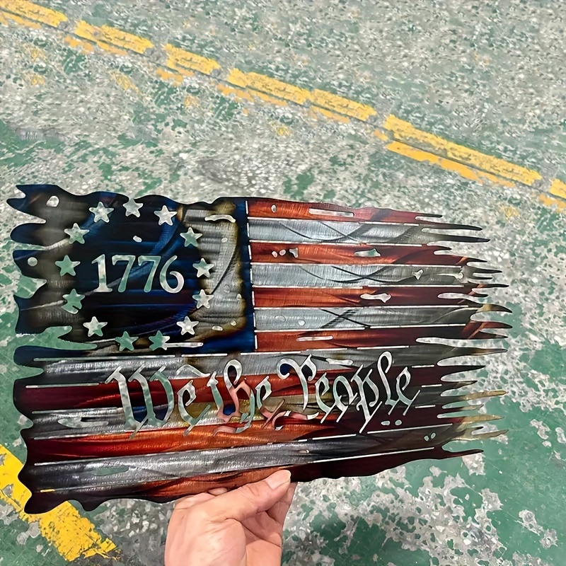 

1pc, 1776 American Flag Metal Wall Art, Patriotic Independence Day Home Decor For Living Room, 4th Of July Independence Day Decor