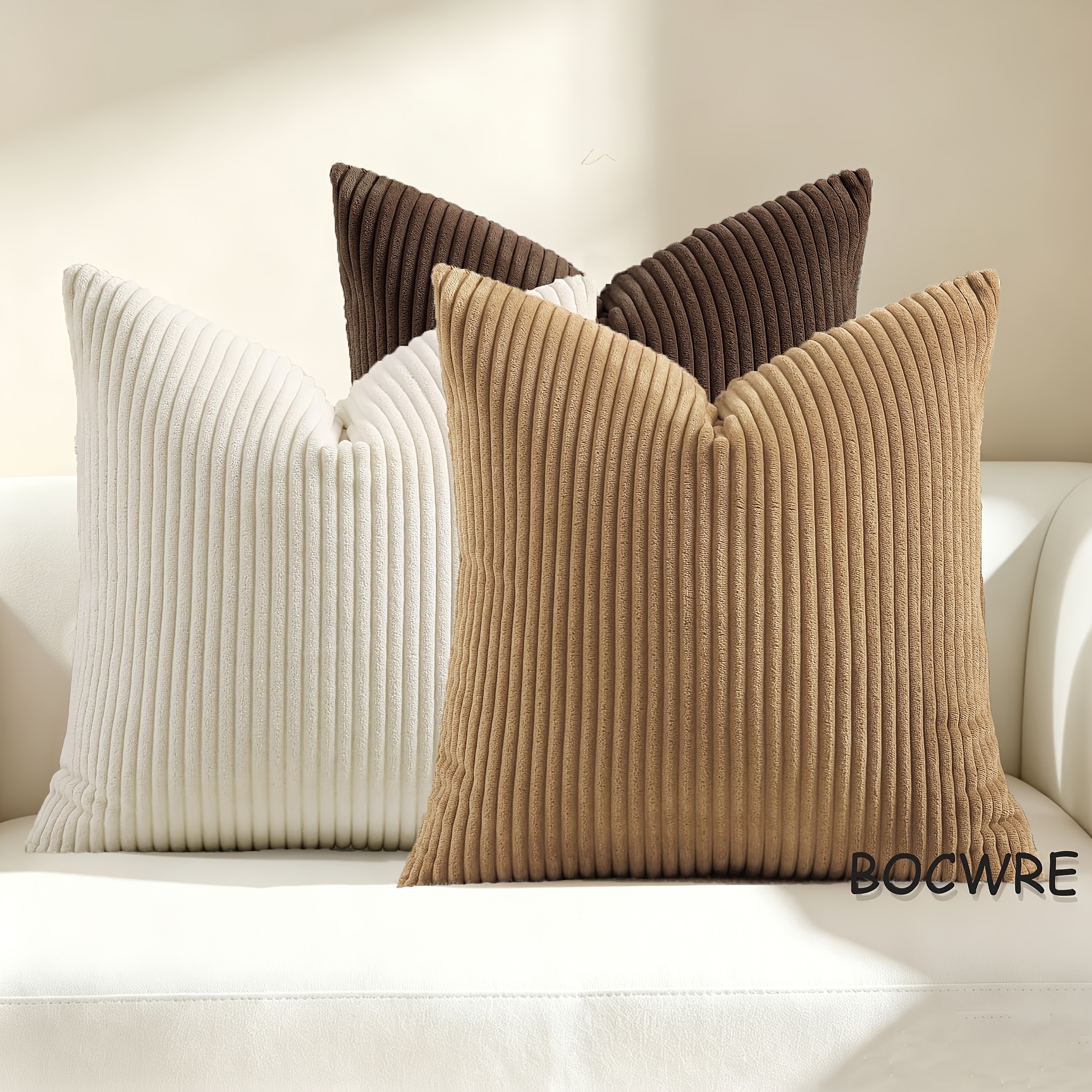 TEMU Lot de 3 housses de coussin en velours , design moderne réversible, housses de coussin de bureau, housses de coussin de chevet, housses de