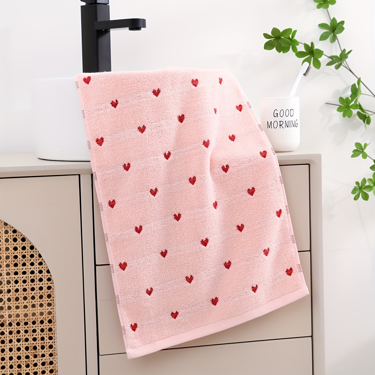 1-pack Evershine Cotton Towel | Soft, Absorbent, Quick-drying Hand Towel For Face And Body, Ideal For Couples And Valentine's Gift, Bathroom And