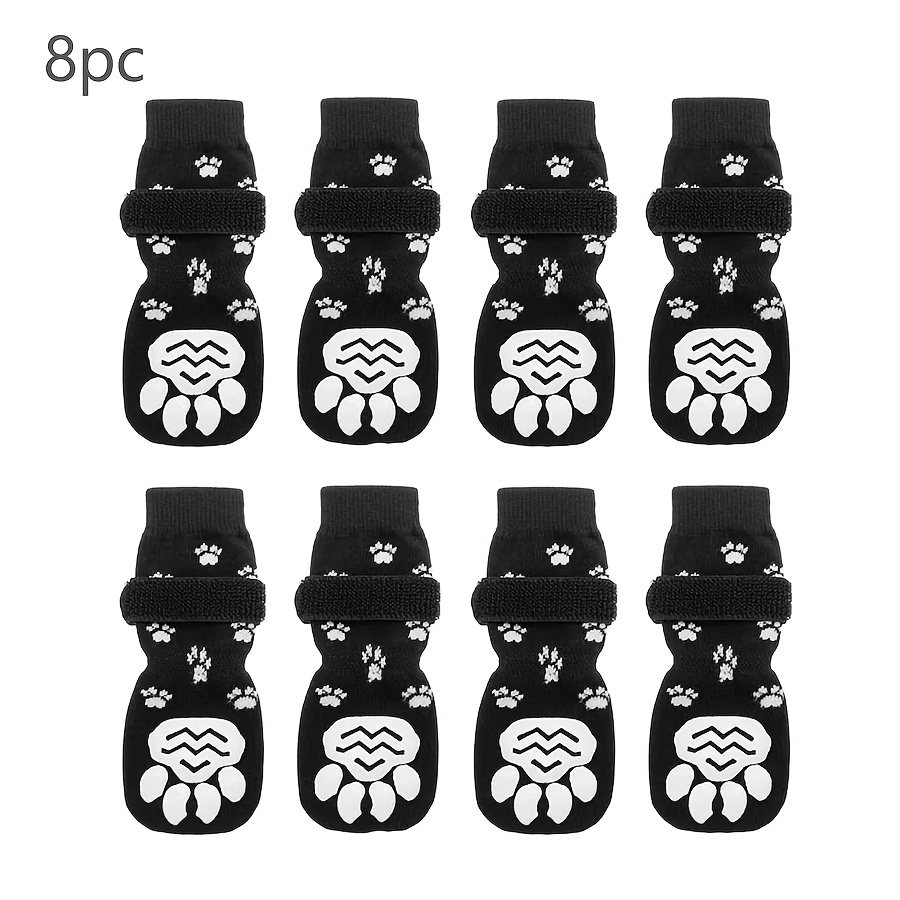 TEMU 8pcs Non-slip Cat And Dog Socks, Soft Adjustable Protection Covers, Dog Shoes, Pet Shoes, Socks, Non-slip Indoor And Outdoor Double-sided
