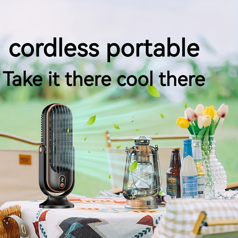 1pc portable dual   with large battery 5 speed   table fan 720 oscillating usb rechargeable lithium battery powered cooling fan for home   camping outdoor rv   adjustable angle button control plastic material ideal for christmas and valentines gift details 0