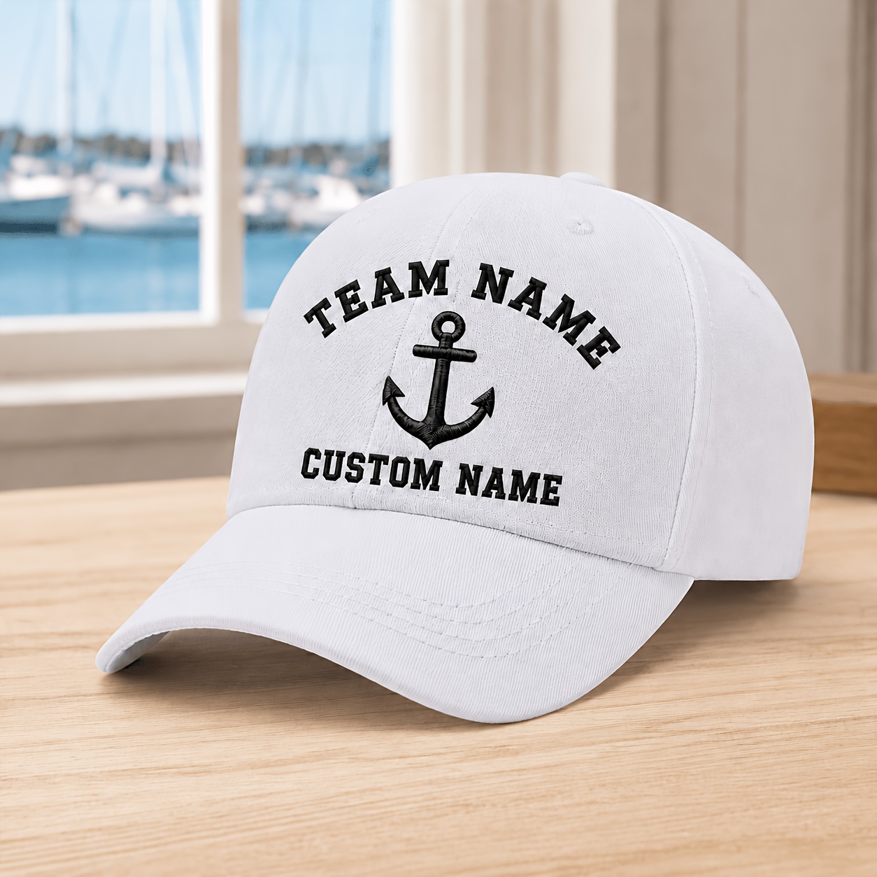 TEMU 1pc Custom Team Name & Embroidered Baseball Cap - Personalized Unisex Nautical Cap Suitable For Team Uniforms, Events, , Machine Washable