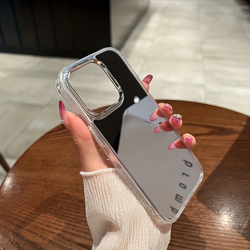 E-shop 1 Stück Apple Handyhülle 7/8 Einfarbig Minimalistisch IN-Stil Musterlos Damen Kompakt Spiegel X/XR Vollschutz Anti-Rutsch Schutzhülle für iPhone