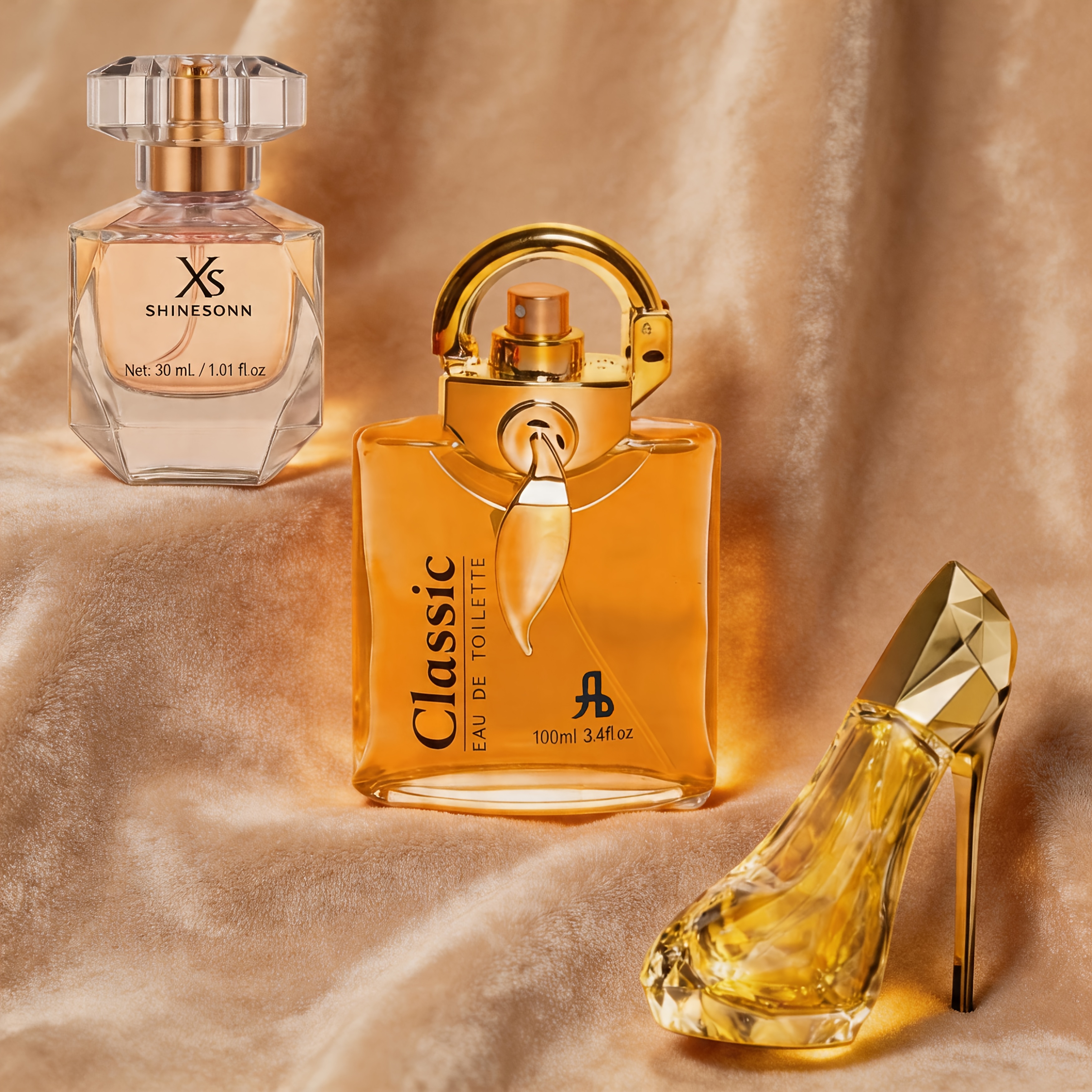 Image of 3pcs Women's Perfume Gift Set, Golden Luxury, (30ml) + Classic Osmanthus (100ml) + Sweet Gourmand (30ml), Long Lasting, Large Capacity, Perfect For Valentine's Day, Mother's Day, Gifting & Daily Use