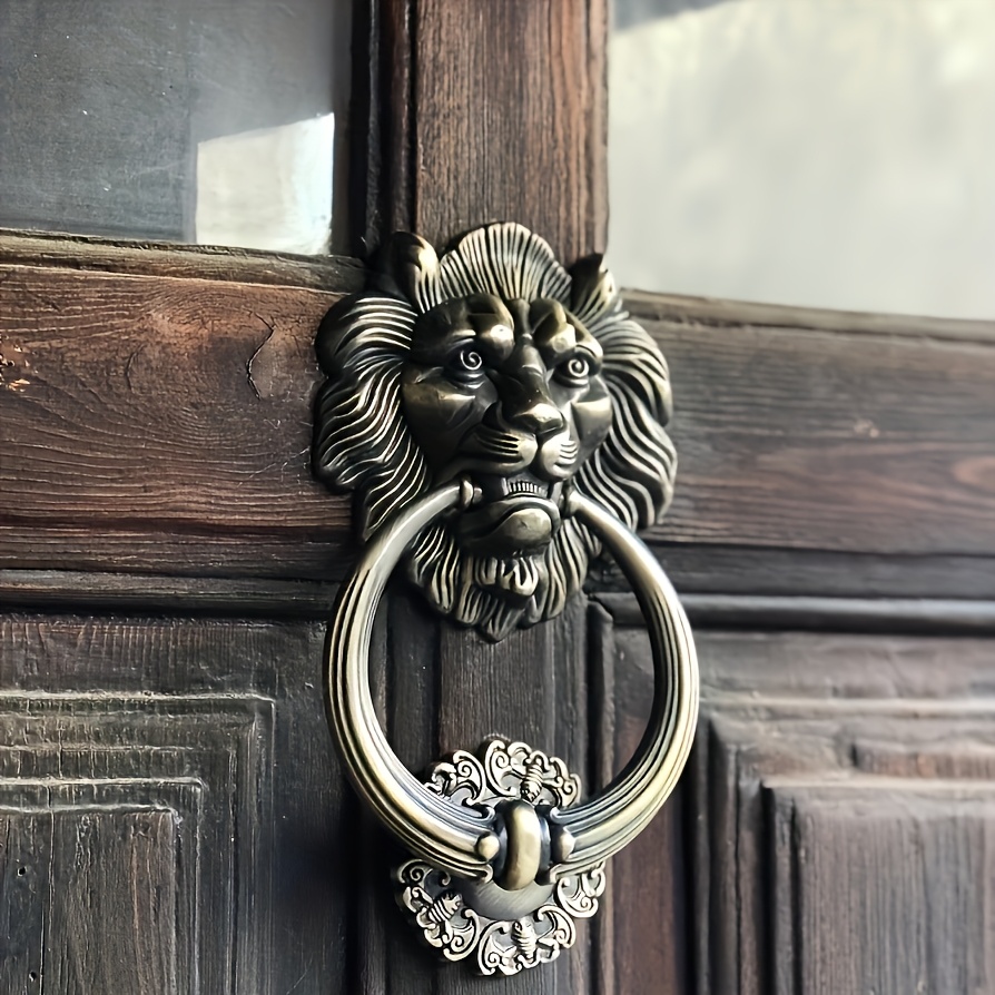 

1pc Xjiuda Antique Lion Doorknocker, 7.87inch 20cm Large Metal , Home Decor, Touch & Remote Control, Vintage