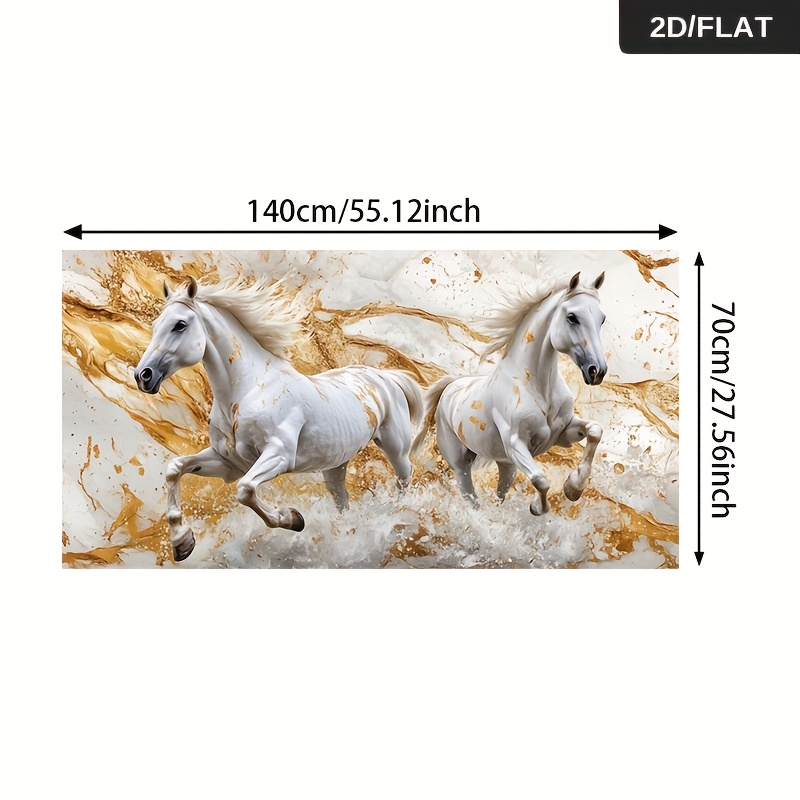 TEMU 1pc Frameless Modern Abstract Wall Art - 2 With Golden , Large 27.56x55.12 Inch (70x140cm) Canvas Painting For Living Room, Bedroom, Kitchen