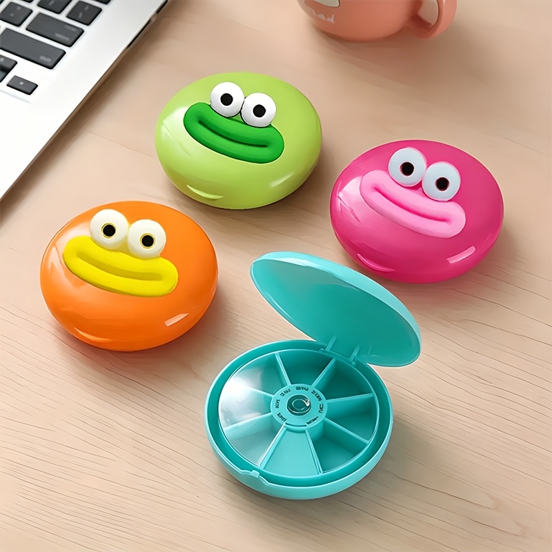 capsule organizer 7 day portable capsule organizer colorful plastic sausage mouth storage box with sealed compartments for jewelry beads and small items travel essentials organizer   design secure closure