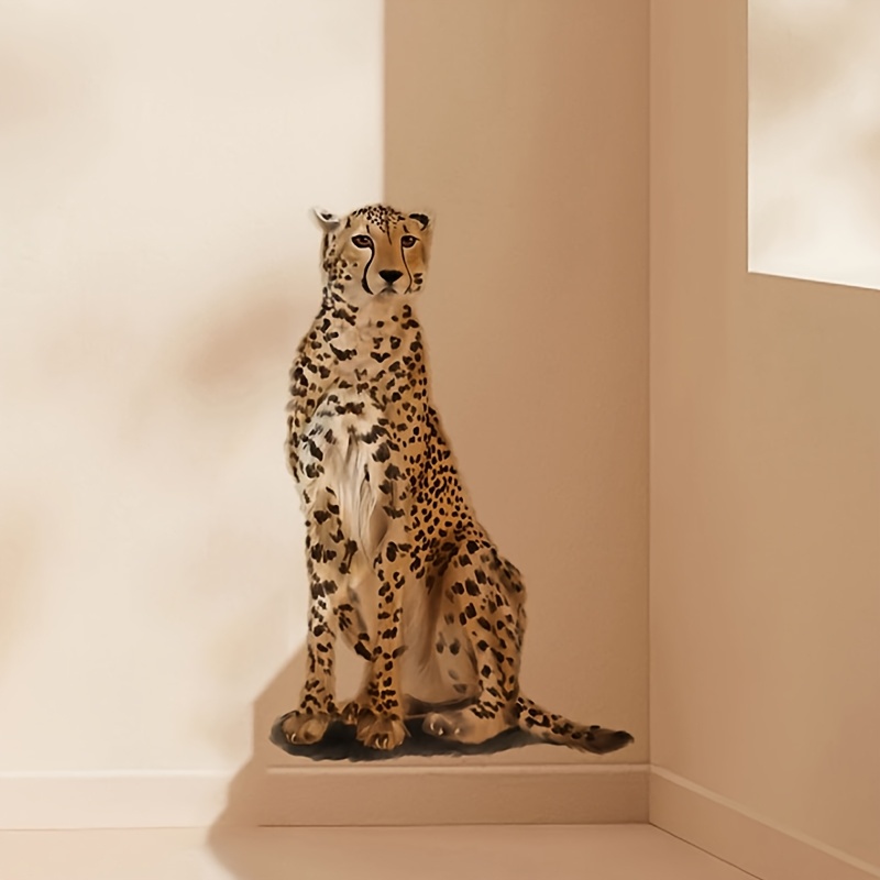 Leopard Sticker Bedroom Living Room Study Home Wall Decoration Removable Self-adhesive Wall Sticker Pvc