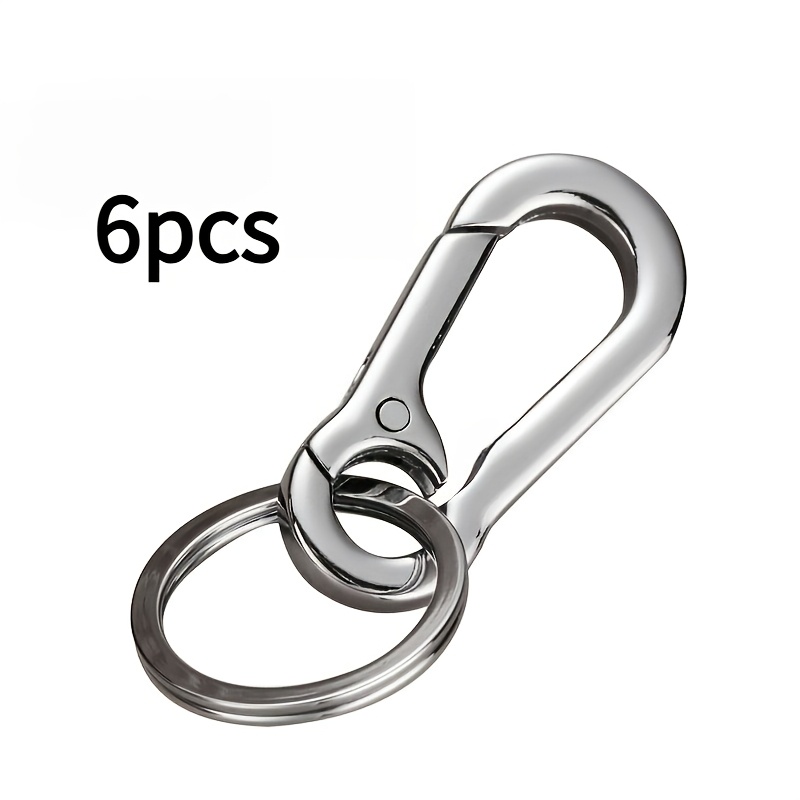 Image of Set Of 6 Metal Clip Key Rings, Detachable Key Rings, Metal Keychains, Carabiner Key Ring Clips, Universal For Men And Women