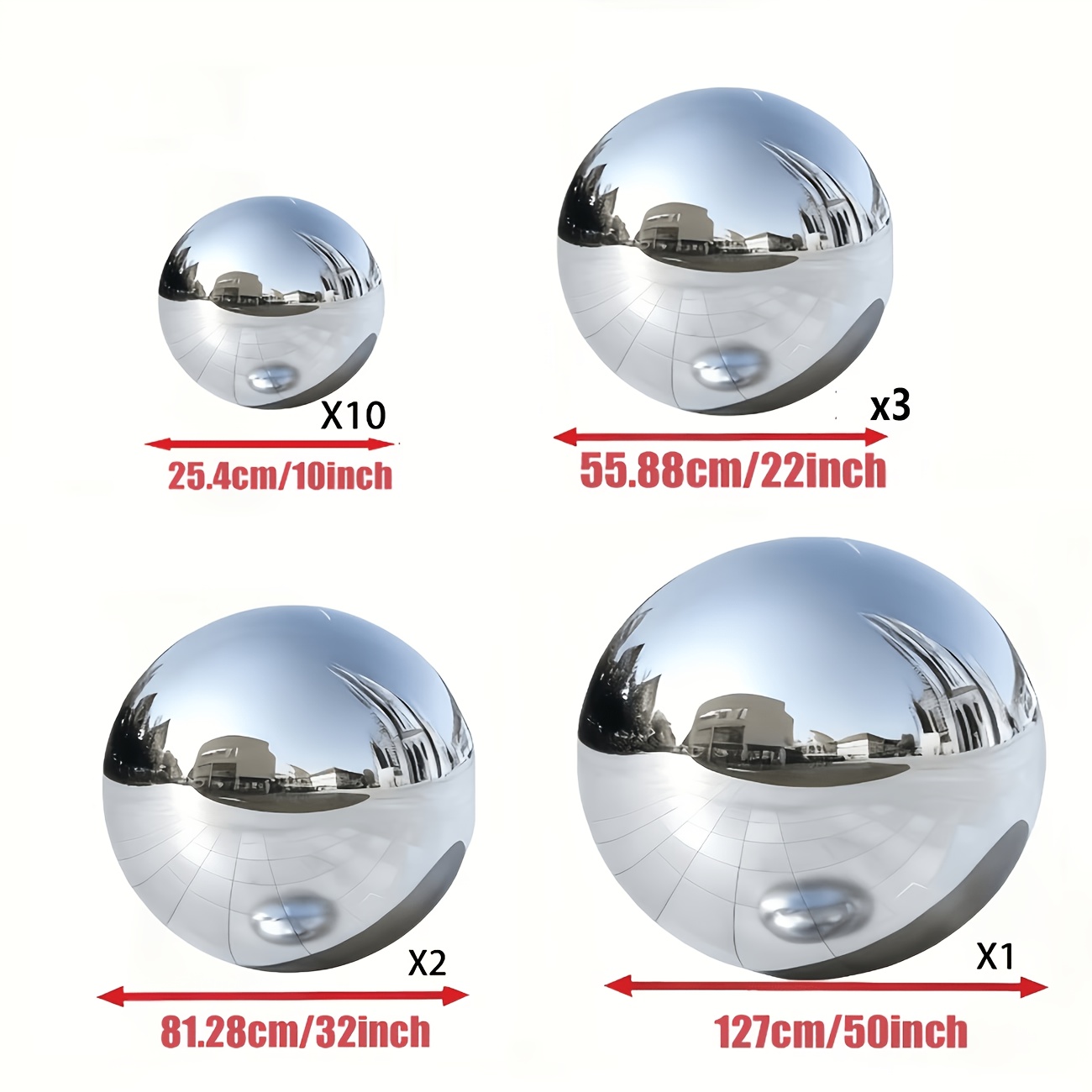 TEMU 16pcs Set Of Silvery Metallic Mirror Balloons, 4d Round Silvery Foil Film Balloons, Silvery 4d Balloons For Birthday, Wedding Party, Halloween,