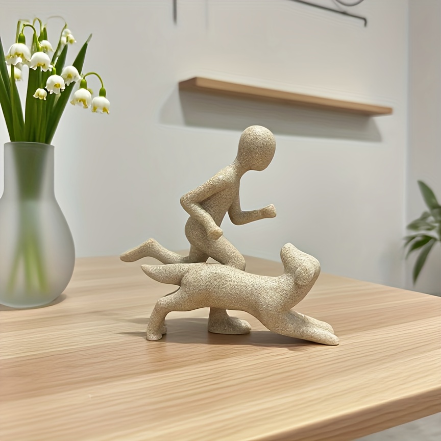 E-shop 1 Handgefertigte Resin-- Besitzer Statue – Herzerwärmendes Geschenk für , Dekoration für Thanksgiving & Abschlusszeit, Niedliche Welpen-Skulptur
