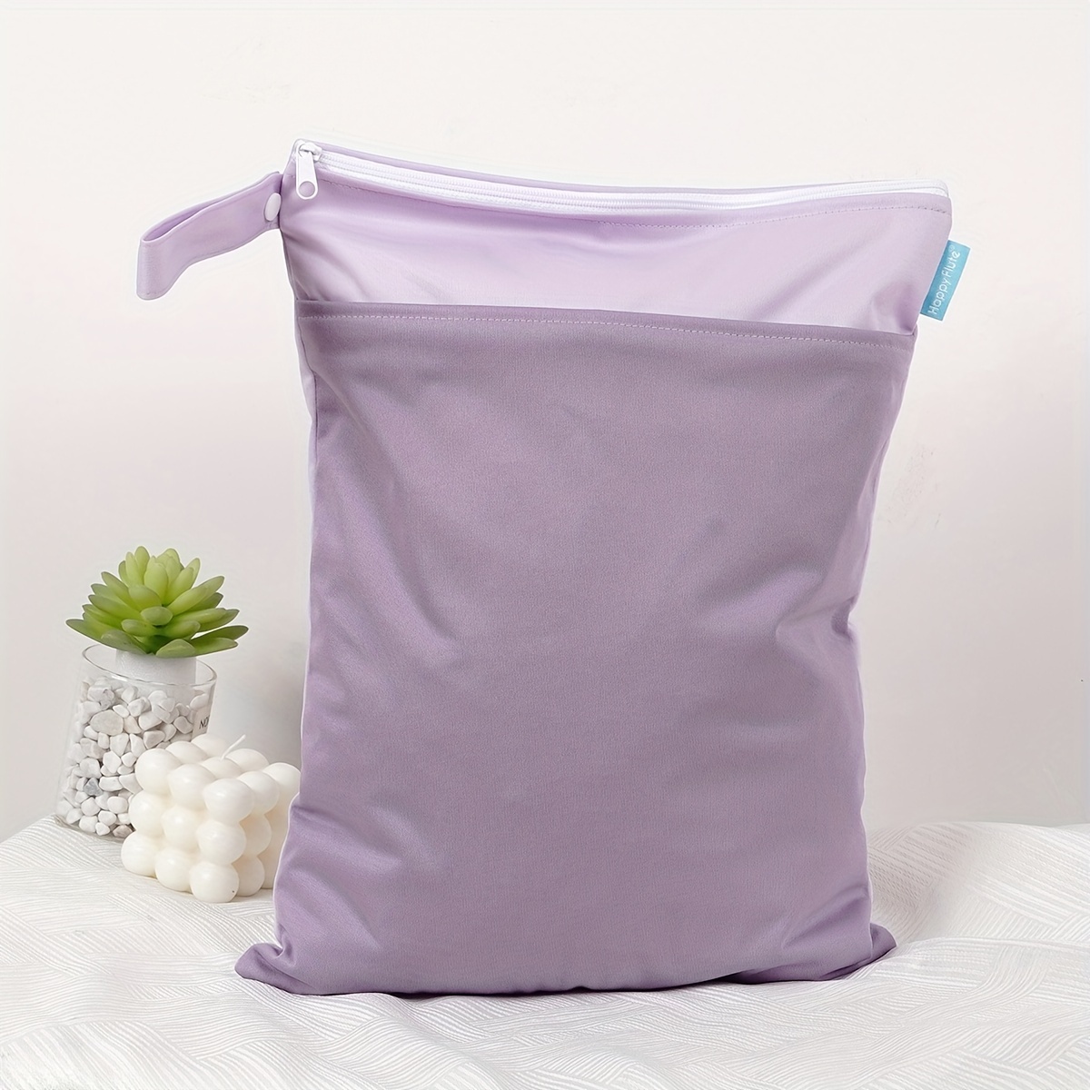 

30*40cm Washable Wet Dry Diaper Bag, Waterproof Diaper Storage Bag With 2 Zippers, Travel Wet Bag