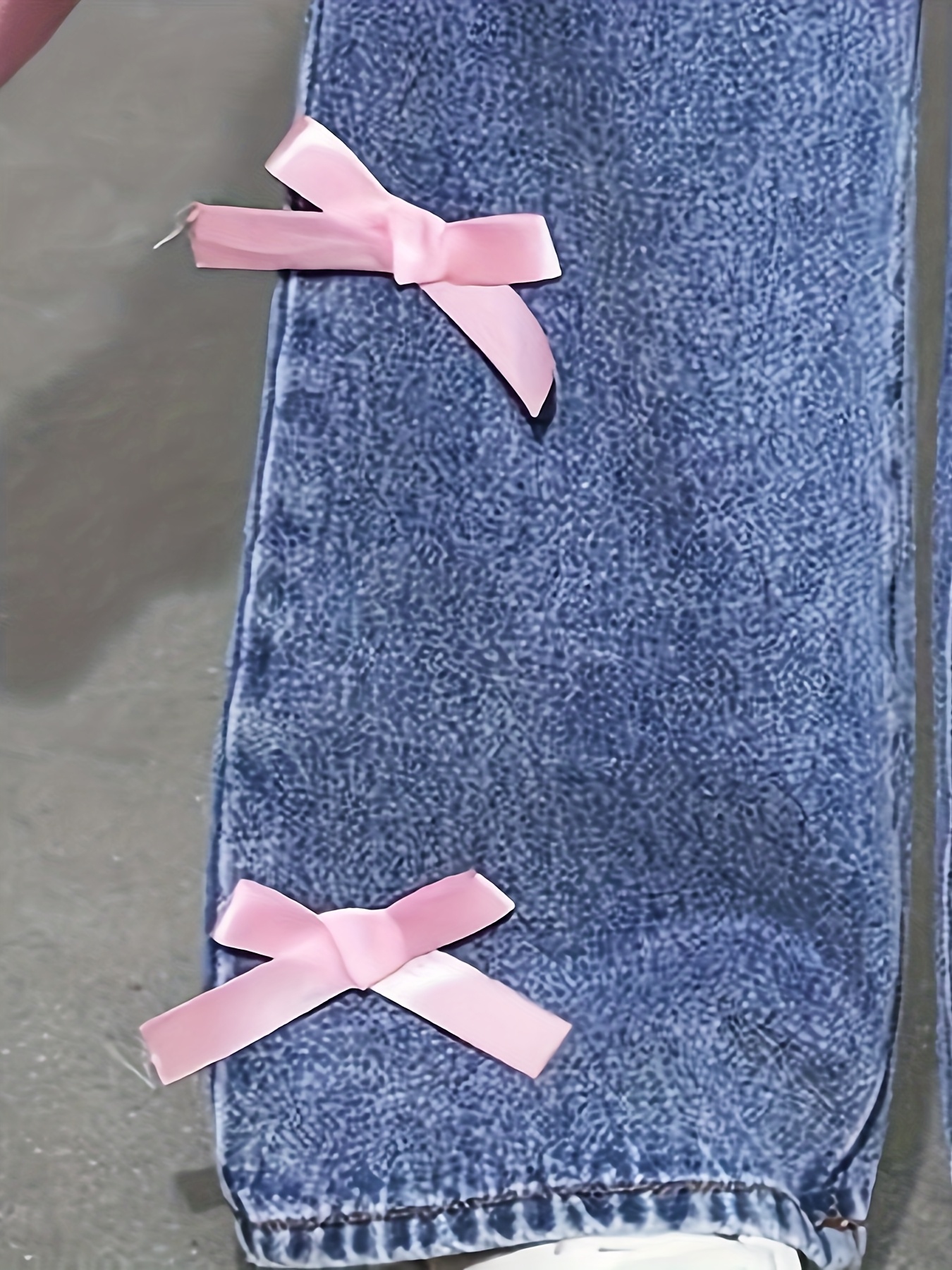 Jean large ceinturé en denim bleu Fille | Okaïdi & Obaïbi