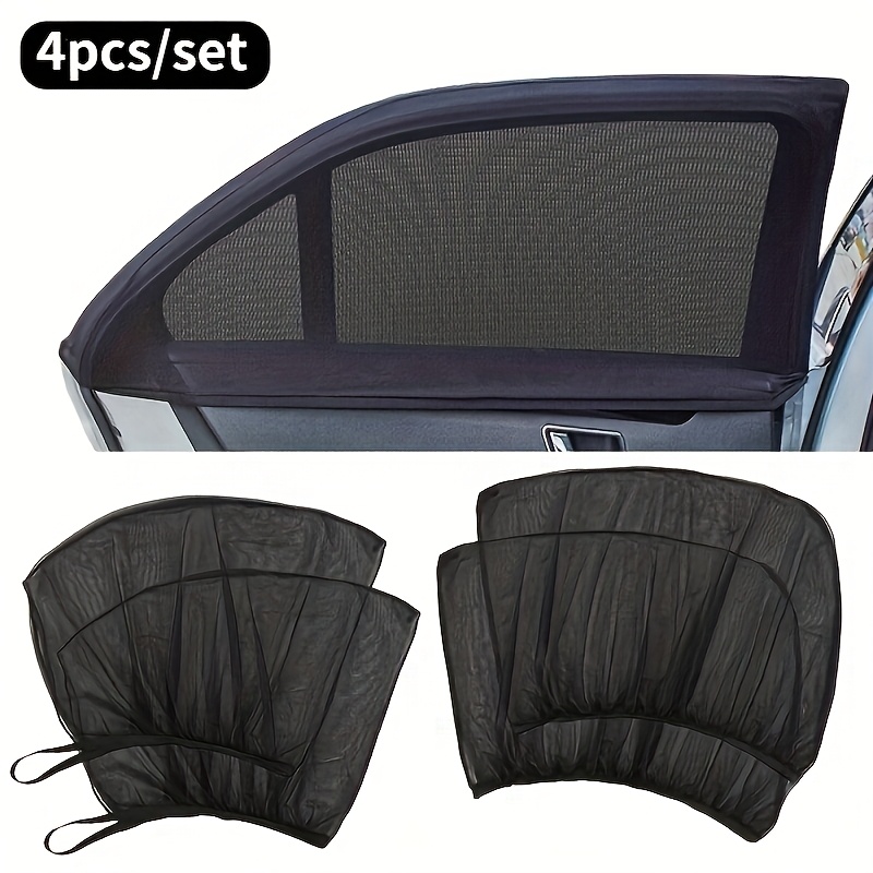 4pcs Of Black Mesh Car Sunshade, Durable Material, And Disassemble, Suitable For Front And Rear Windows And Rv Sunshade, Suitable For Travel/camping, Parking