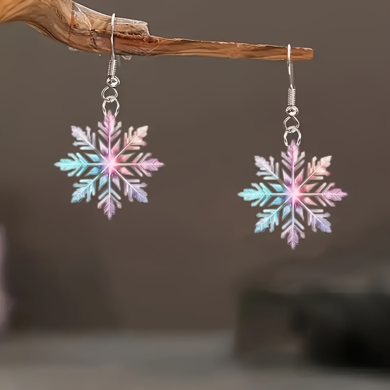 

Elegant Snowflake Acrylic Earrings - Lightweight, Durable & Colorful Pendant For Women | Perfect Gift For Christmas, Valentine's,